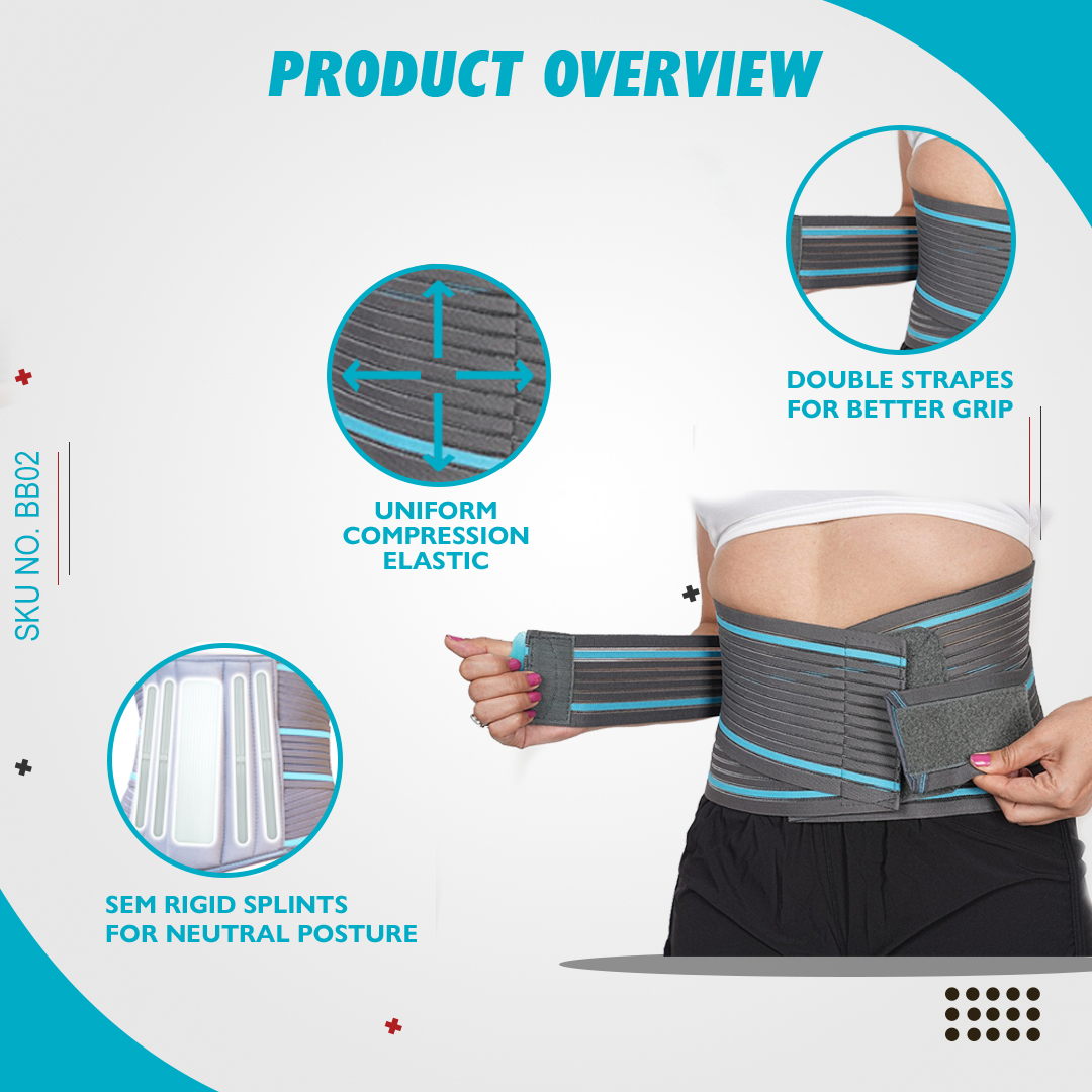 SKU:BB02 - Lumbo Sacral Belt Monofilament Elastic Straps - Image 3