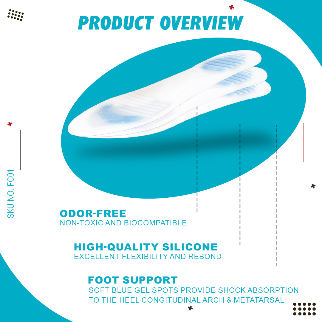 SKU:FC01 - Silicone Insoles With Soft Insert - Image 4
