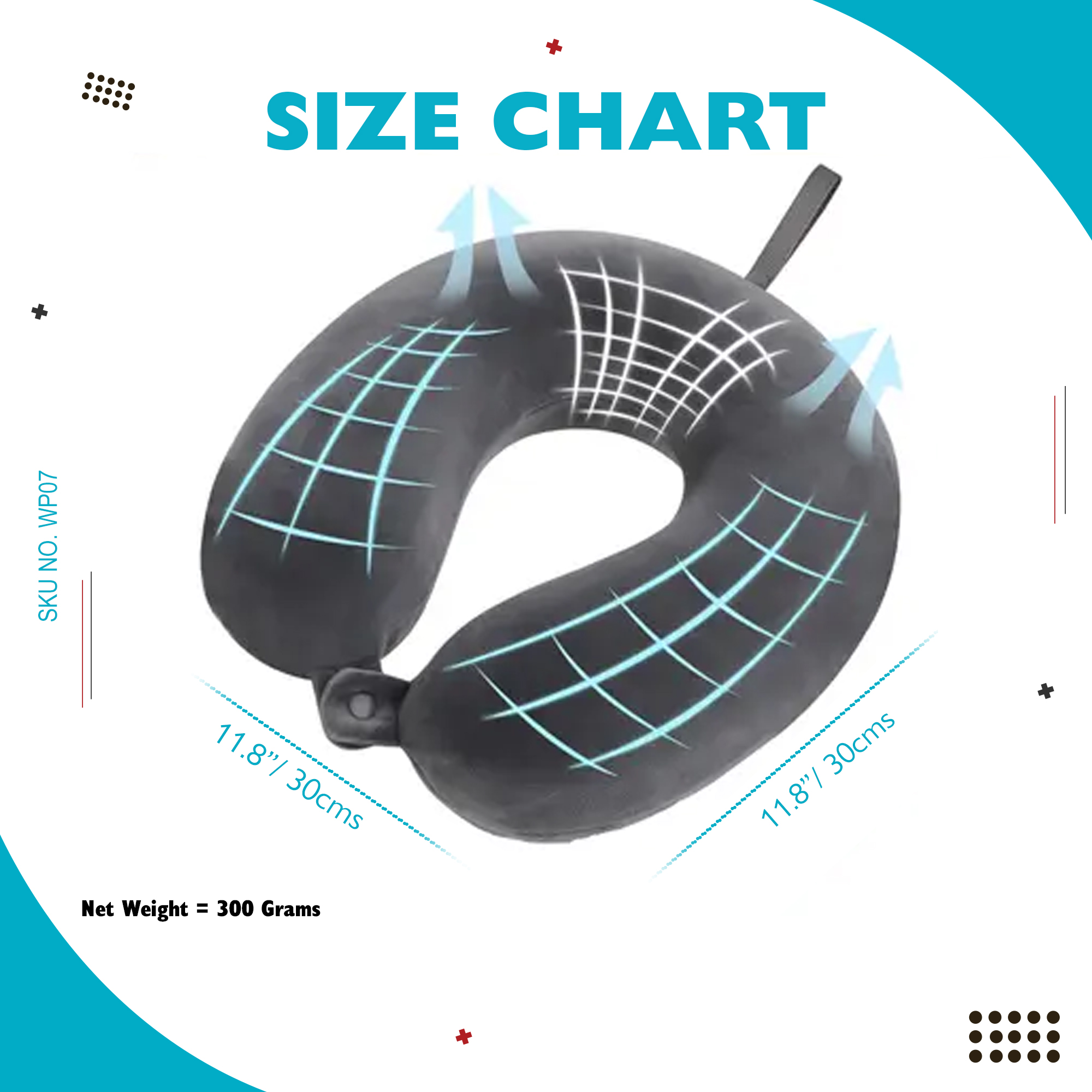 SKU:WP07 - Travel Neck Pillow - Memory Foam - Image 6